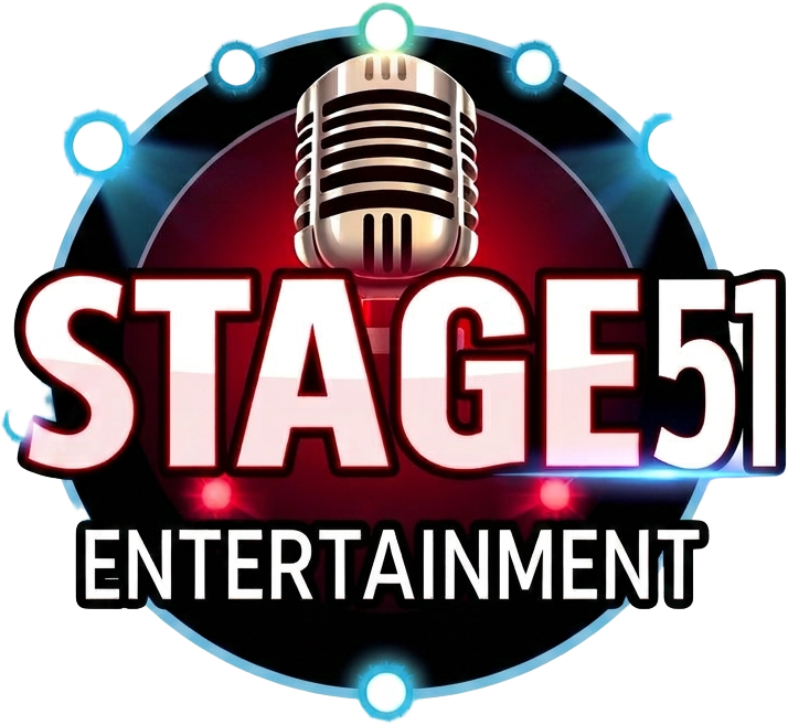 Stage 51 Entertainment — vintage microphone and stage lights